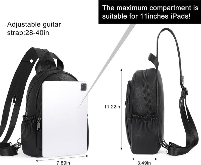 CLUCI Sling Bag for Women Leather Women's Backpack Small Convertible Backpack Purse Crossbody Bag for Travel - Image 4